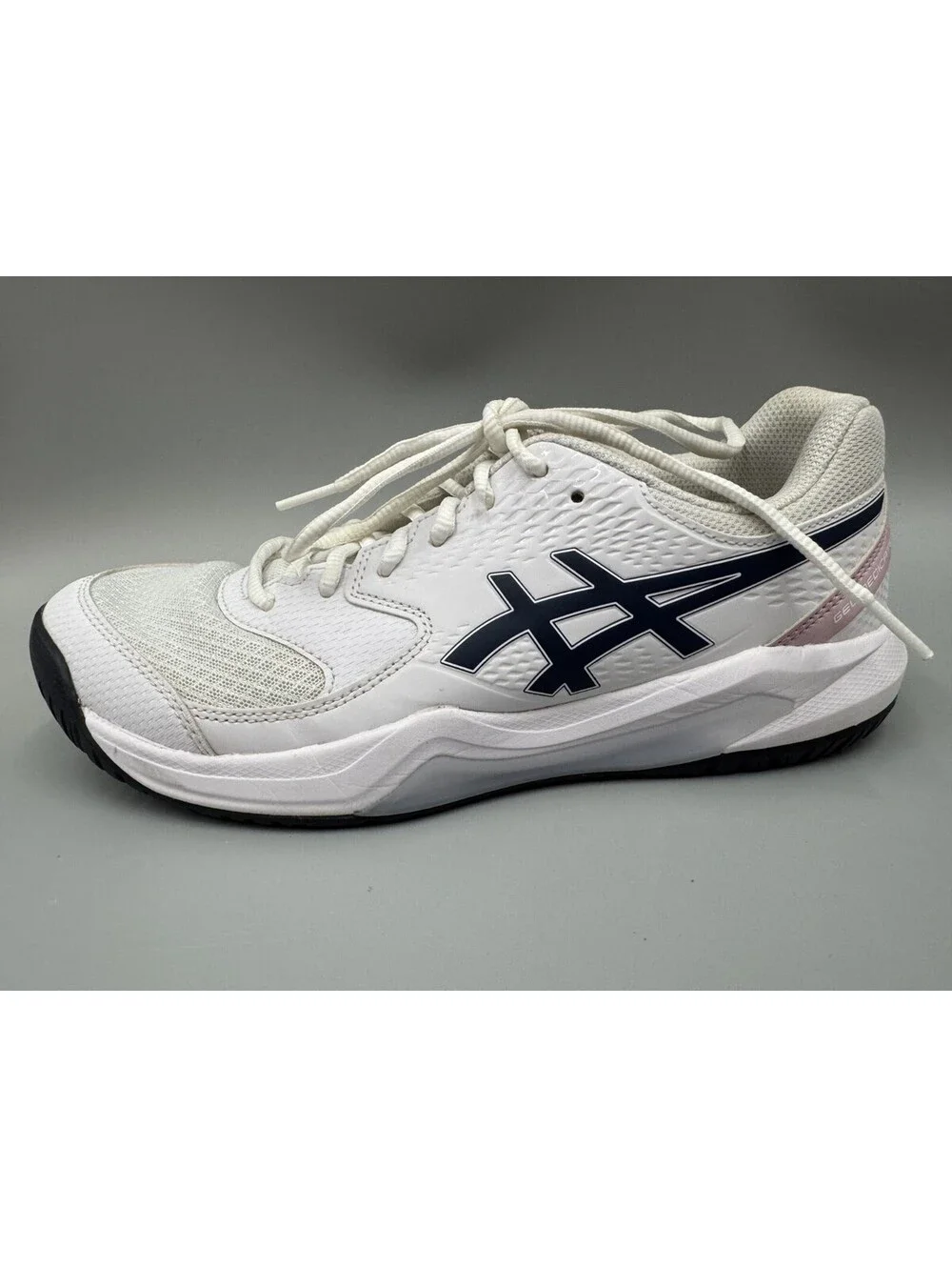 Women’s ASICS GEL-Dedicate 8 Tennis Shoes, White & Blue, Size 9.5